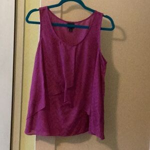 Purple Tank Top with Scoop Neck and Tie Front